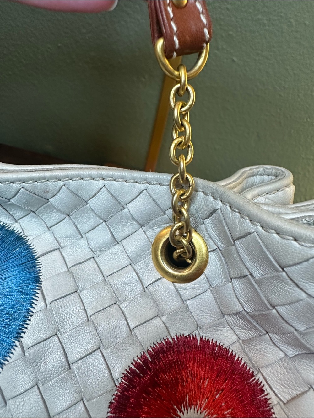 Rare Bottega Veneta Intrecciato Embroidered Leather Handbag | Made in Italy - Picture 8 of 16